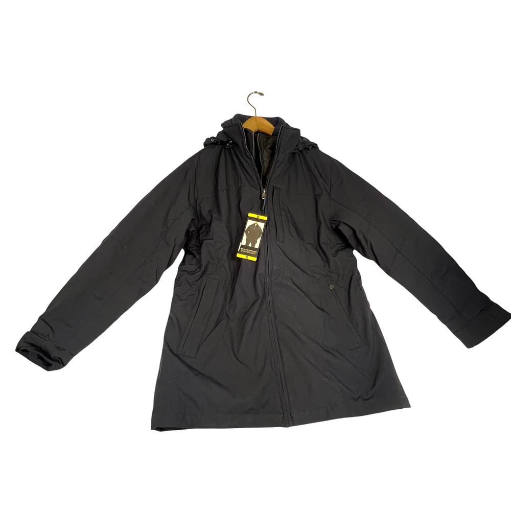 Weatherproof Stretch Tech Mens Navy Blue Insulated Hooded Jacket Coat Small NWT